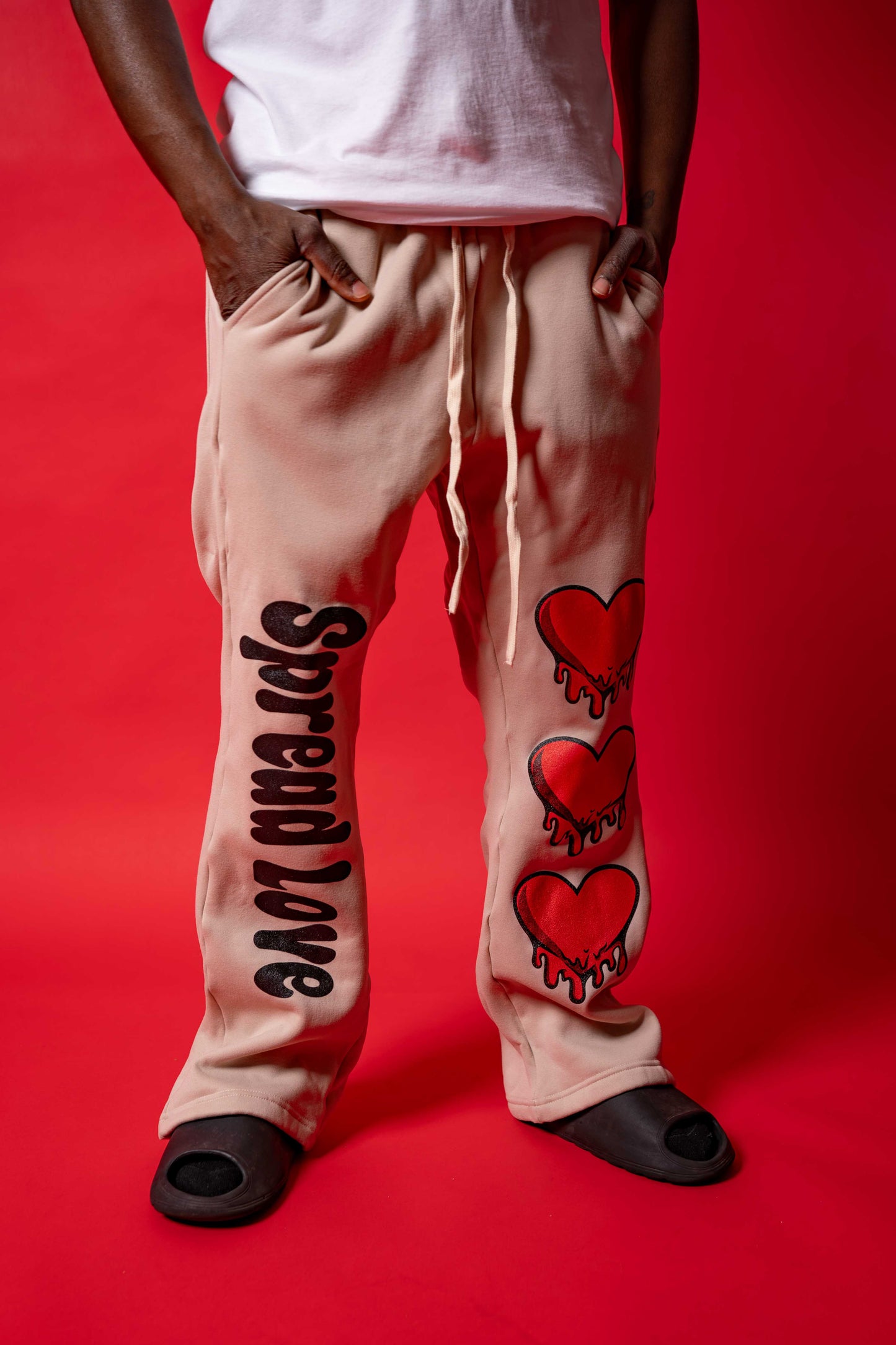 "Spread Love" Beige Sweatpants